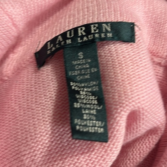 Lauren Ralph Lauren Pink Cowl Neck Sweater Sz S - Picture 4 of 5